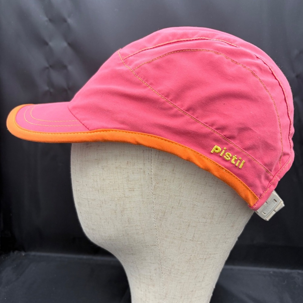 Pistil Designs Pink Orange Running Hat Adjustable Performance Cap